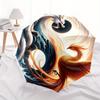 Yin Yang Dragon Phoenix Circular Art Print Wall DecorUmbrella, Portable 3-Fold Compact Umbrella for Men & Women Gift