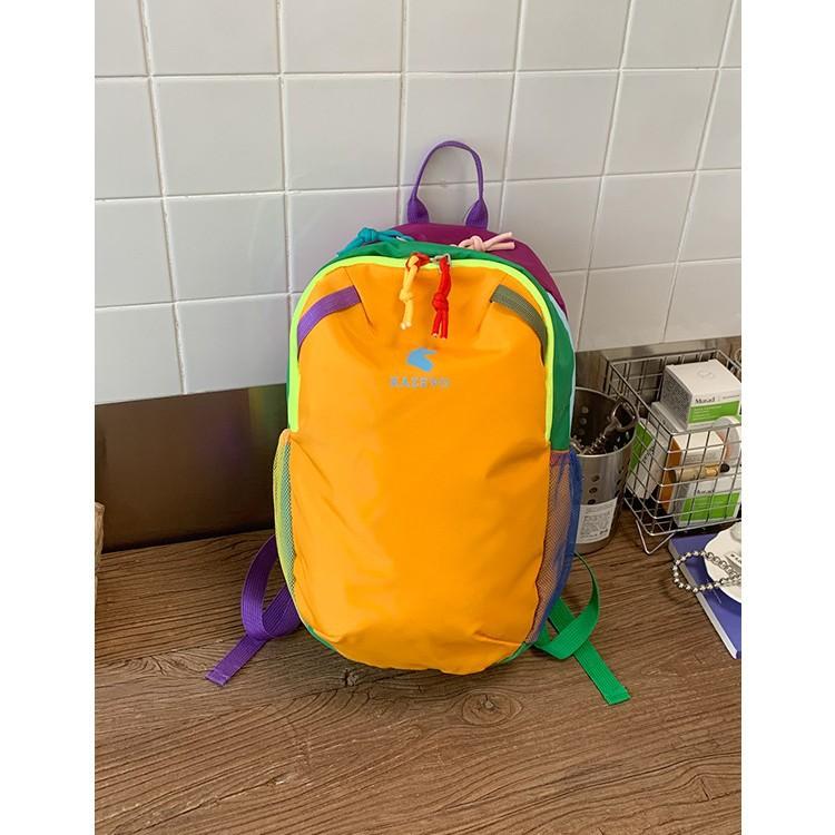 Zaino nuovo portatile colore a contrasto dopamina stile antivento anti-schizzi zaino da viaggio studente classe zaino da esterno per uomo e donna