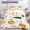 3pcs Custom Name Animals Bedding Set Duvet Cover Closure Includes 1 Duvet Cover & 2 Pillowcases, Soft and Comfortable for All Seasons.