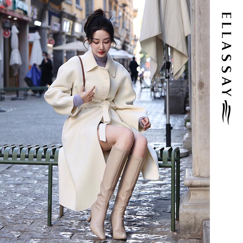 ELLASSAY Women's Elegant Double-faced Wool Coat