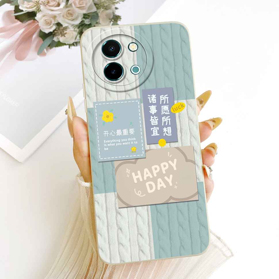 For Vivo Y38 5G Case Cartoon Cat Sunflower Silicone Back Cover For Vivo Y38 Y 38 5G Shockproof Phone Cases Bumper