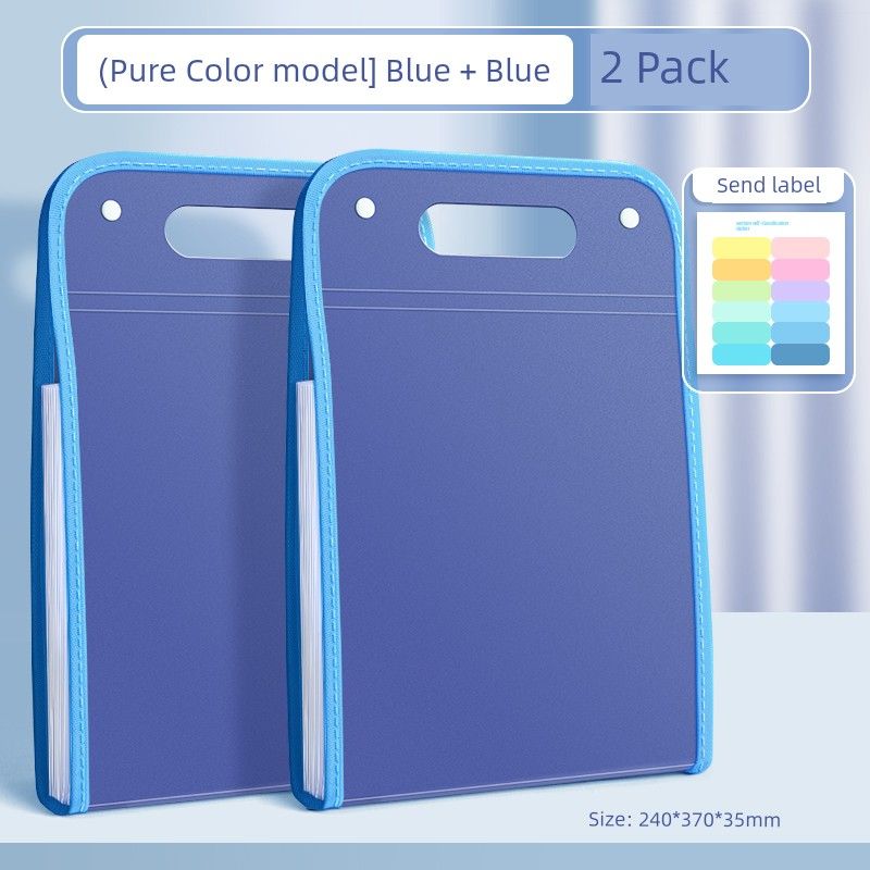 Large Capacity File Holder Ins Good-looking Paper Buggy Bag Organize Fantastic Middle School Students Book Clip Subject Classification Test Paper Clip