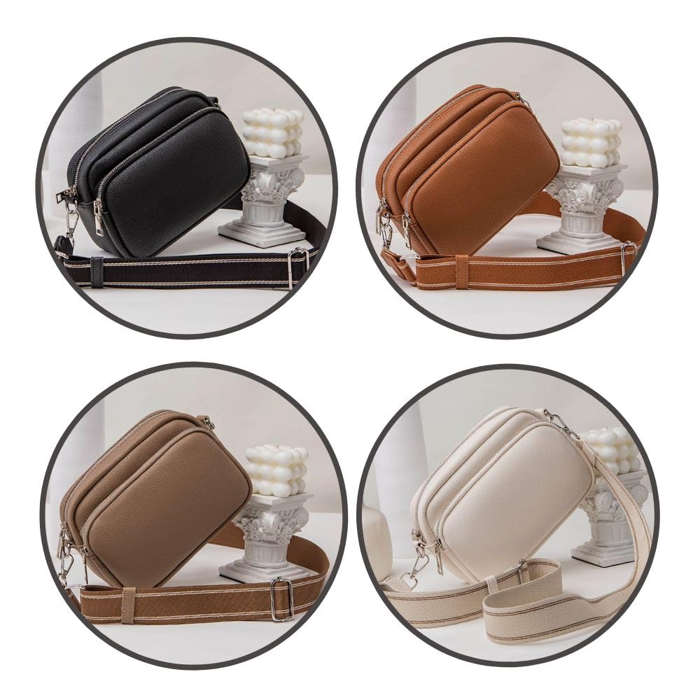 Homarina Women's Shoulder Bag, Lightweight, Crossbody, Stylish, PU Leather, Small Mini Bag, Stylish, Sporty, Casual (Brown)