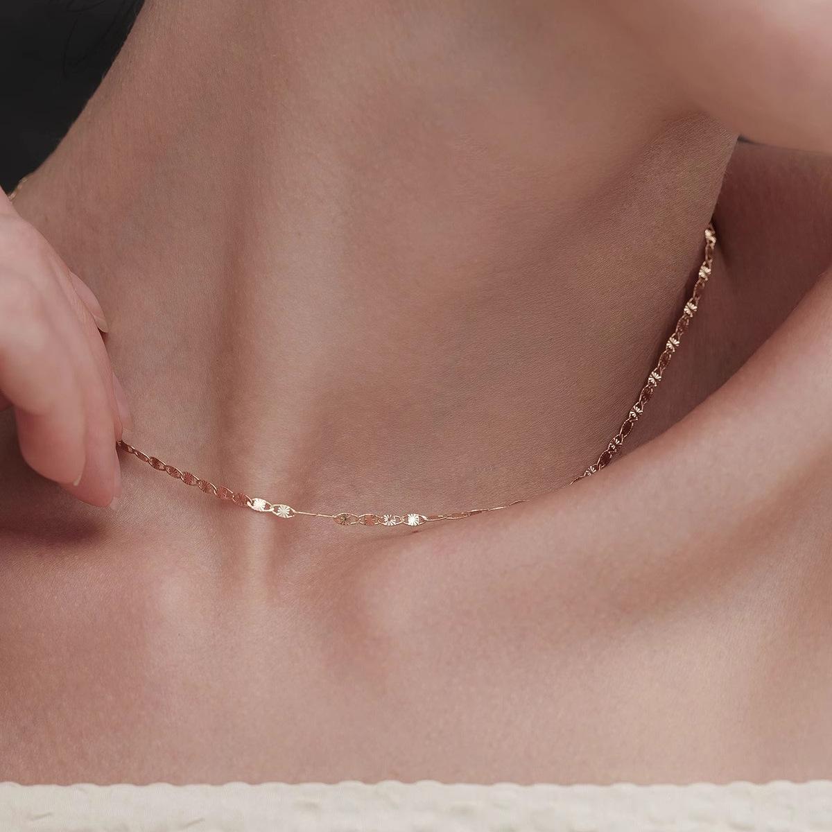 

Элегантное мерцающее колье-цепочка из стерлингового серебра 925 пробы для женщин 925 Silver