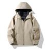 Autumn Winter Lightweight Hooded Soft Shell Jacket, Fashion Warm Jacket for Male Female, Couples Coat Windproof Waterproof Outdoor Business Leisure