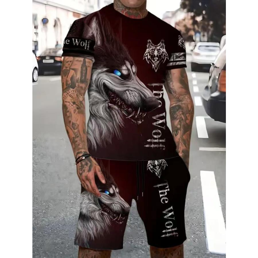 Fashion Resort Style Men's T-Shirt Short Sleeve Shorts Two-Piece Set Summer 3D Print