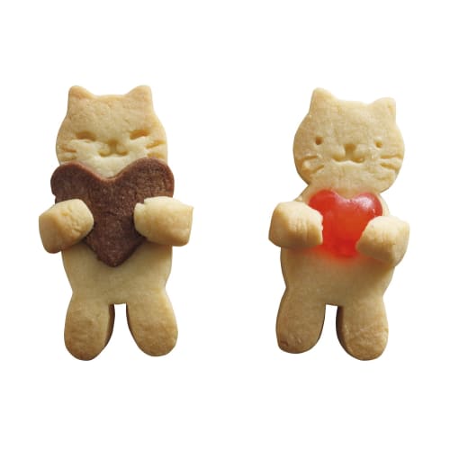 KAI Cookie Mold COOKPAD Cuddling Cat Made In Japan DL8075