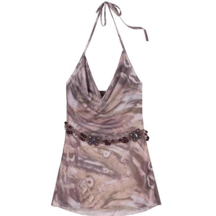 

Платье-халтер American Tie-Dye - Летняя версия: Сексуальная короткая юбка, подчеркивающая талию, для женщин M