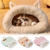 Cute Cat Sleeping Bag Cartoon with Ears Cat Cave Bed Pocket Type Thickened Pet Snuggle Sack Pet Supplies