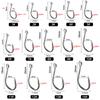 FTK High Carbon Steel Single Fishing Hook, Barbed Sharp Point, Strong Tensile Resistance for Saltwater 100Pcs