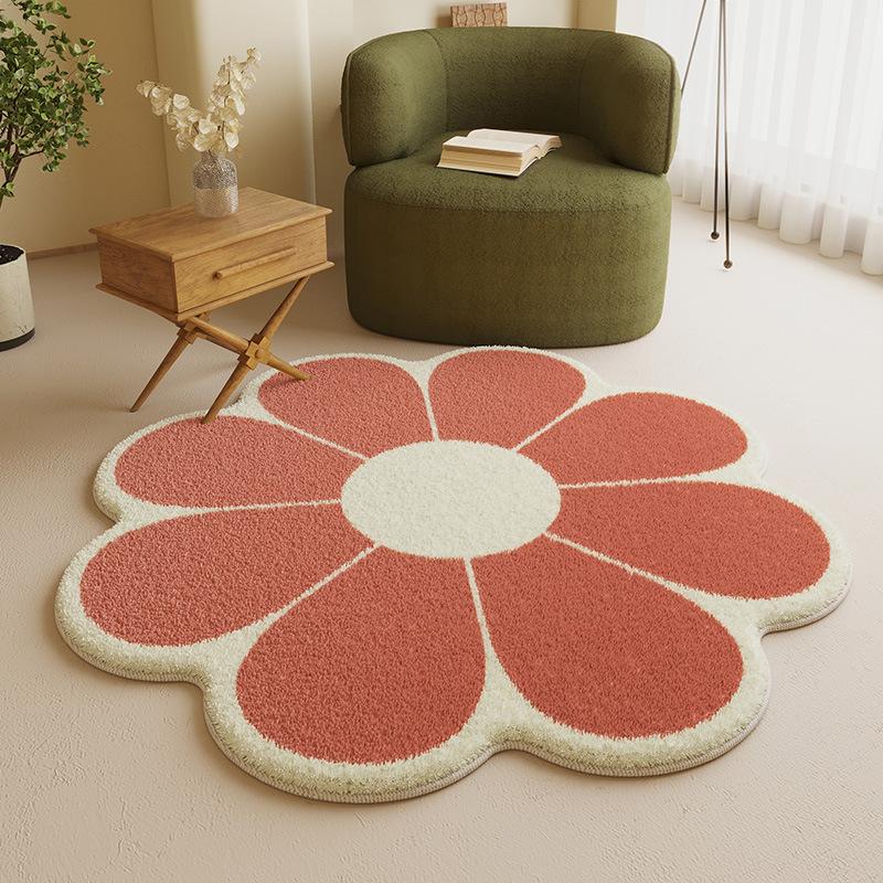 Irregular Flower Carpet Simple Living Room Carpet Home Bedroom Bedside Plush Carpet Cloakroom Soft Non-slip Carpet