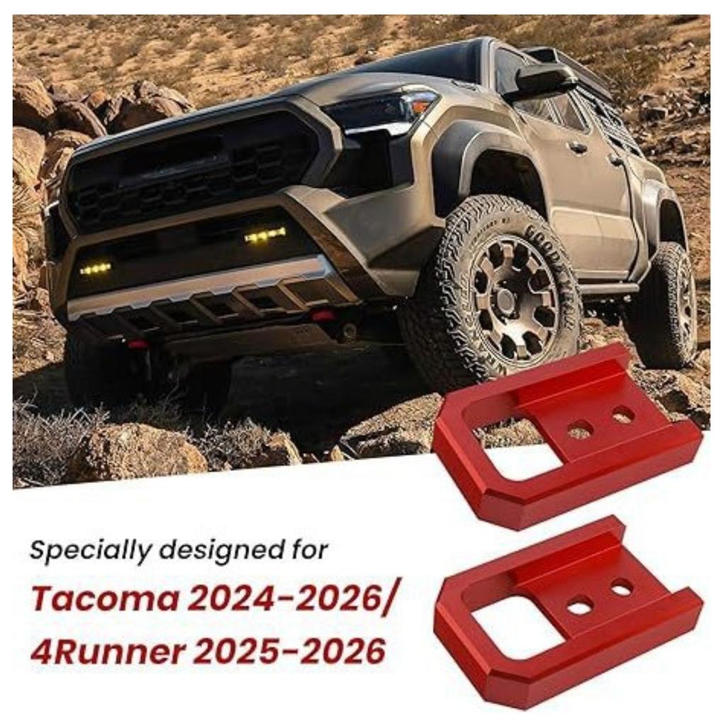 DY1653 Vehicle Tow Hook Red 2 Pack Metal 5000-6000 Lbs Load Capacity 13.31x8.41 Cm for 2024-2026 Toyota Tacoma 2025-2026 4Runner