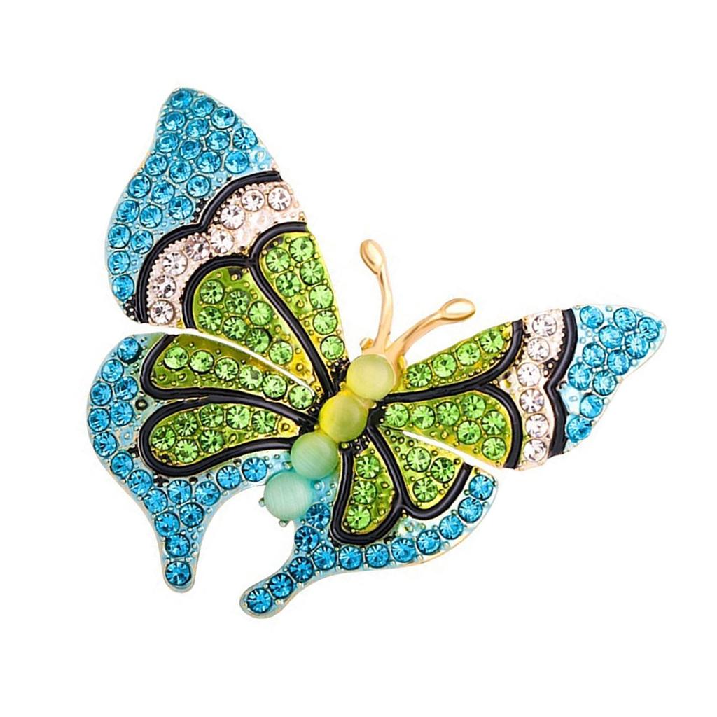 Delicate Rhinestones Butterfly Brooch Alloy Fashion Accessory For Dresses Coats And Jackets Clothing Accessories