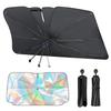 Total Reflection of Visible Perfect Front Umbrella Sunshade for UV Easy Rearview Mirror Flexible Center Does Not Damage Sunburn Car Heat Storage Pouch
