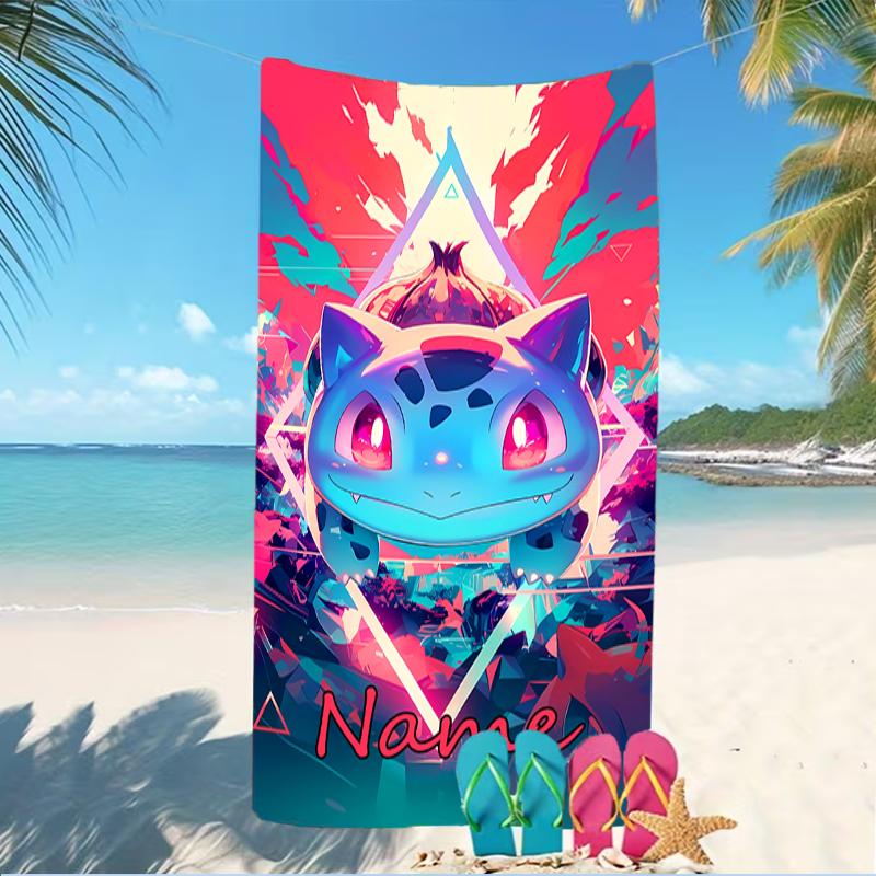 Customizable personalized beach towels Pokémon themed designs.Suitable for the beach, yoga, sports;ideal as beach accessories