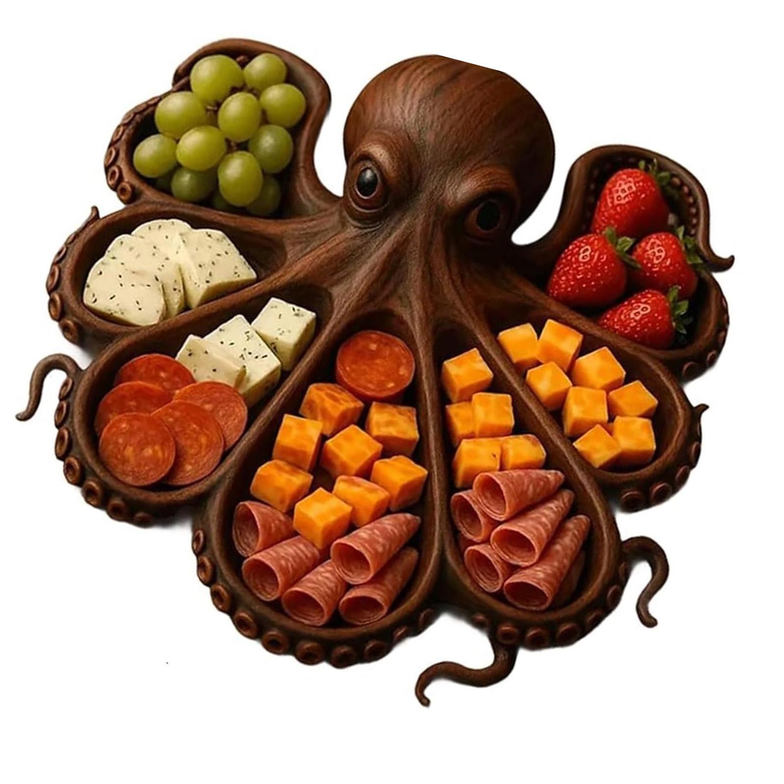 

Wooden Charcuterie Platter 8 Tentacle Designs Decorative Appetizer Serving Tray For Seafood Holder And Theme Parties A2