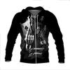 New Autumn and Winter Men's Halloween Skull 3D Printing Hooded Zipper Hoodie Men's Sweatshirt 3D Harajuku Hoodie