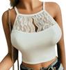 Frauen Crop Korsett Top Spitze durch Sexy Strapse aushöhlen sehen BH