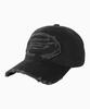 FREEMARIO Applique Damaged Ball Cap [Black]