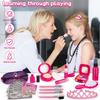 Girl Pretend Makeup For Kids,Fake Make Up Toys For Little Girls With Princess Purse, Toddler Makeup Kit,Girls Birthday Gifts(Acc