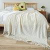 Nordic Retro Yellow Argyle Knit Blanket - Bed Runner, Sofa Throw, End Scarf Cover
