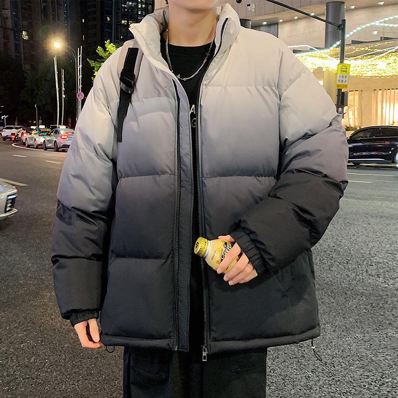 

Мужская зимняя ветрозащитная хлопковая куртка с воротником-стойкой и градиентом XL