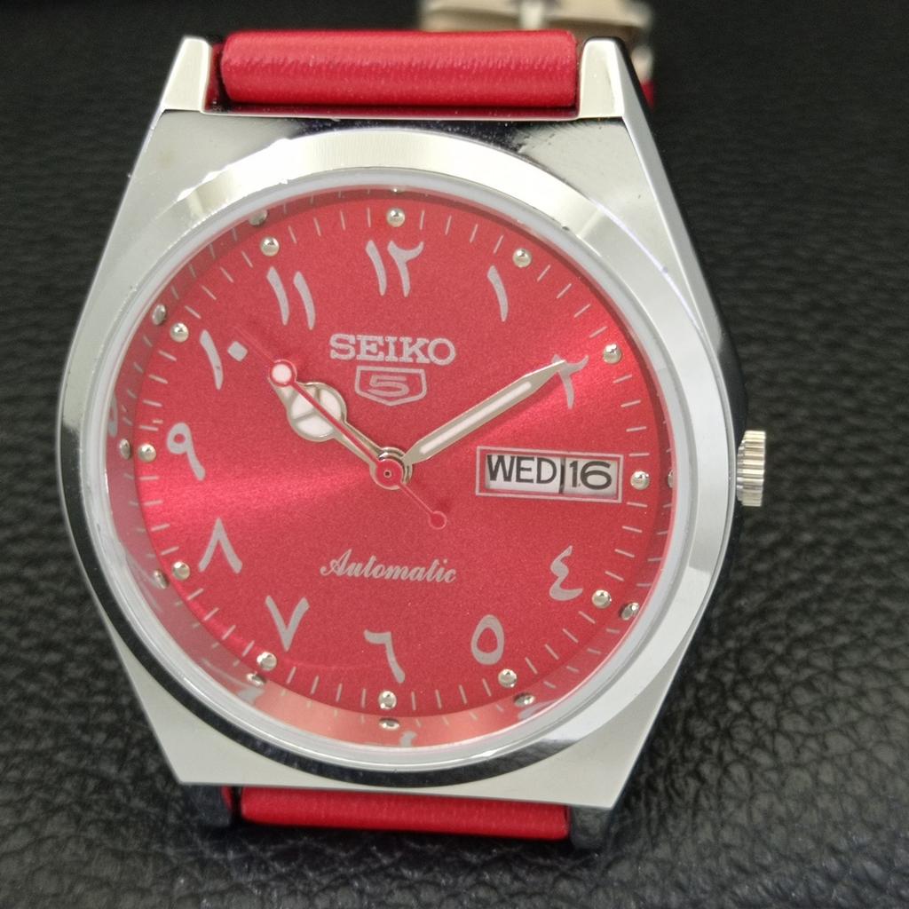 VINTAGE REFURBISHED SEIKO 5 AUTOMATIC 6309A JAPAN MENS RED DIAL WATCH a441310-a
