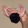Retro 3D Rose Perlen Choker für Damen Mädchen Mode Halskette Temperament Schlüsselbein Kette Lange Mehrschichtige Halskette Geschenke