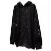 Extra Large Rhinestone Starry Loose Hooded Sweater for Women (Spring/Autumn, Fits 200-300 Lbs)