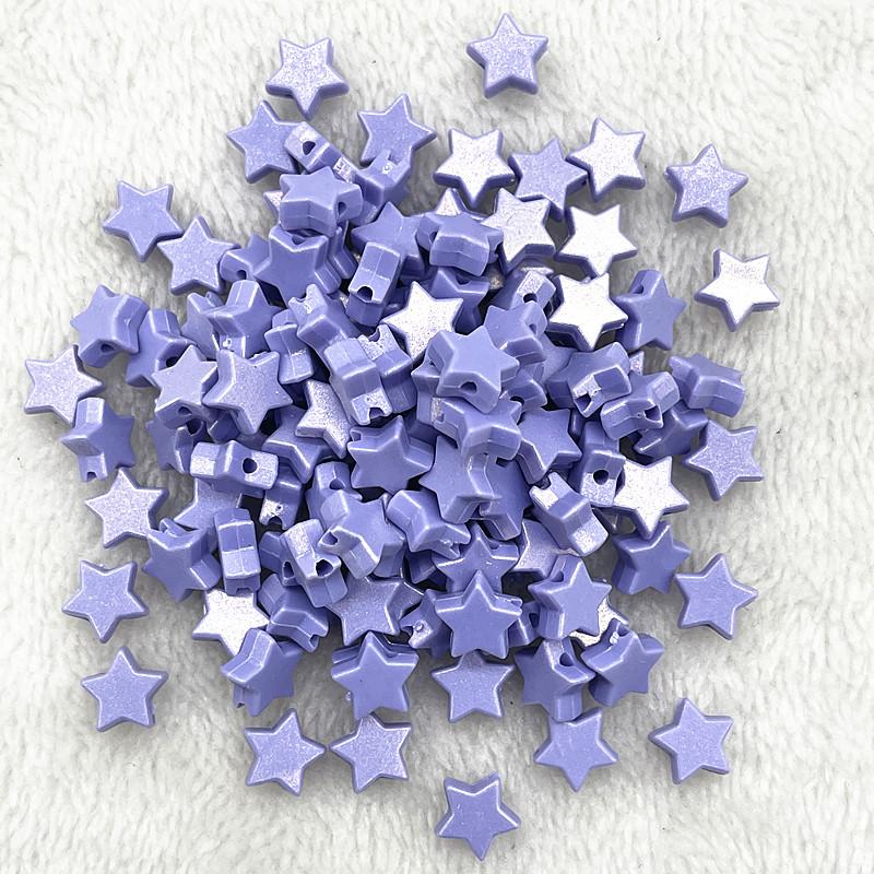 New 50pcs 10mm Colourful Five-pointed Star Acrylic Loose Spacer Beads for Jewelry Making DIY Handmade Bracelets Accessories