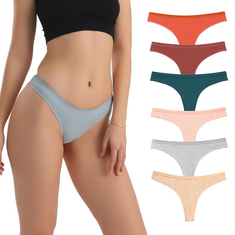 

Women s Sexy Thong Combed Cotton S