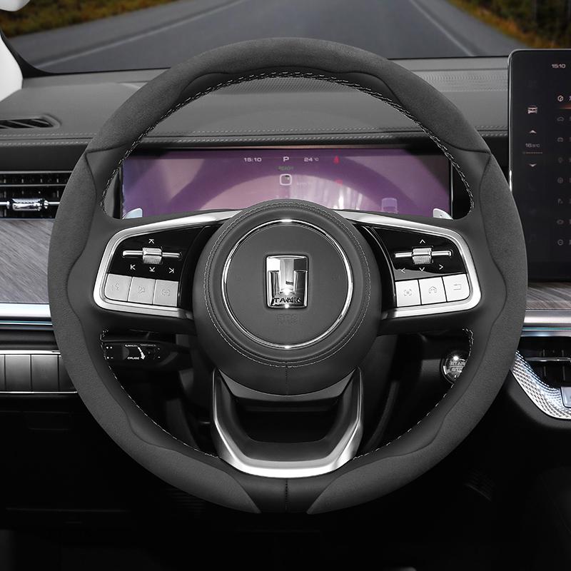 zkfan8 Suitable for Tank Anti-Slip Buckle Segmented Suede Steering Wheel Cover Suitable for 300 400 500 700 800 Hi4T Hi4Z Winter and Warm Accessories