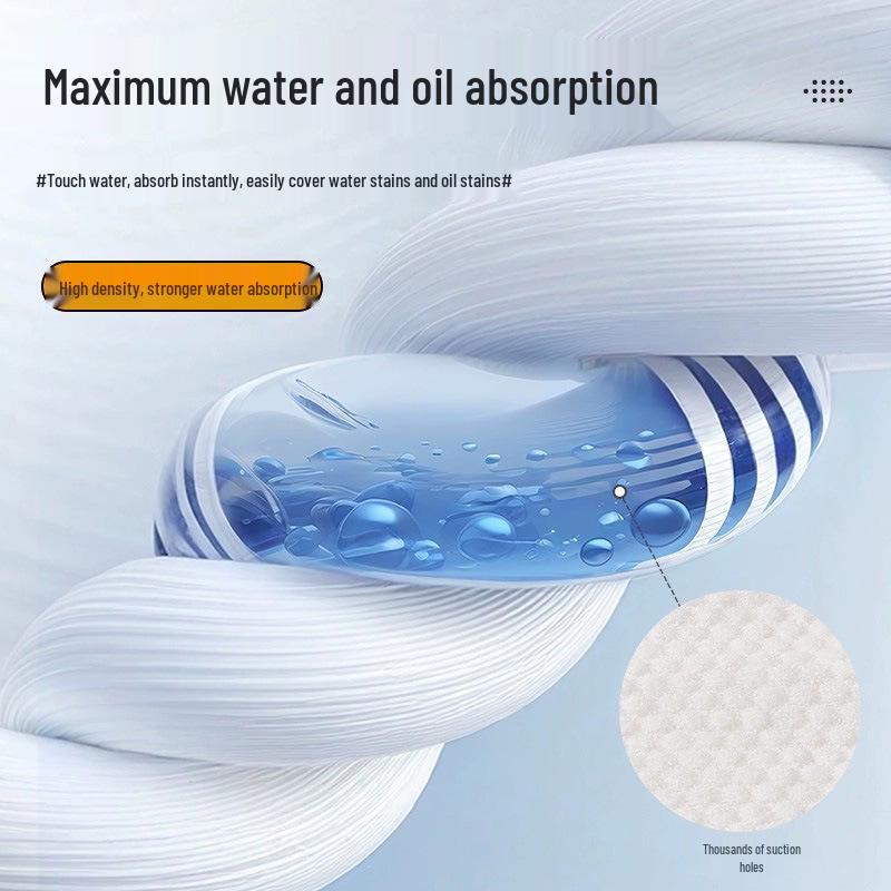Thick Disposable Dual-Use Kitchen Towel: Oil & Water Absorbent for Dry & Wet Cleaning