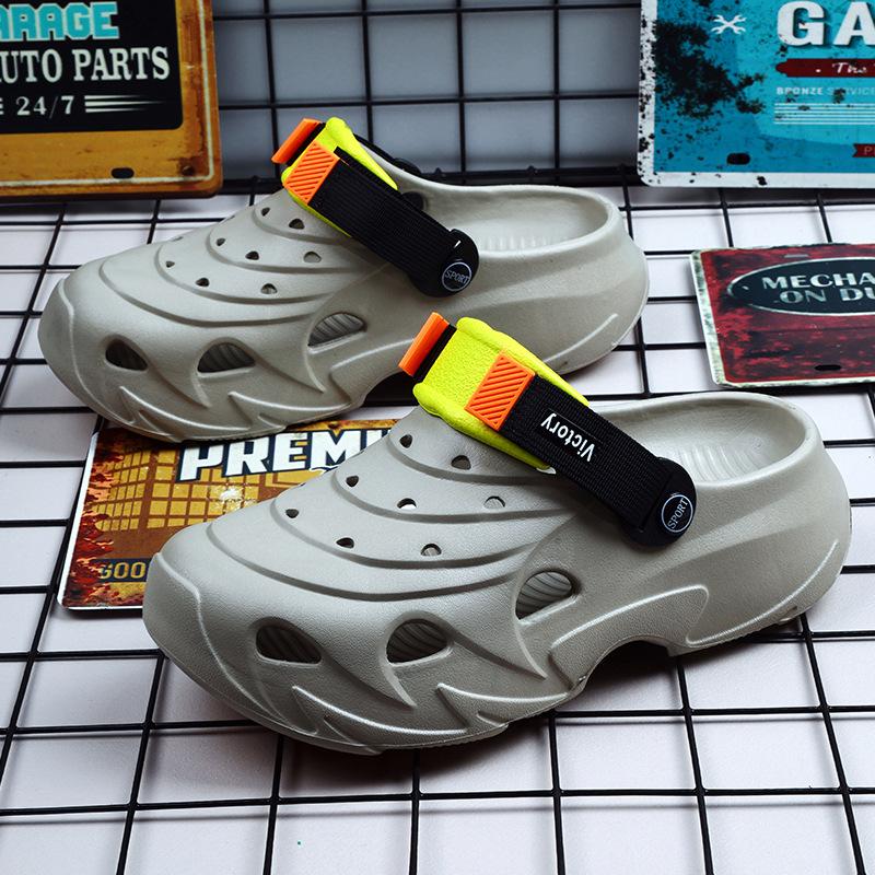 Hole Shoes Men's Summer Wear Breathable Bag Head Drag Non-slip Breathable Beach Shoes Men's Versatile High-end Sandals