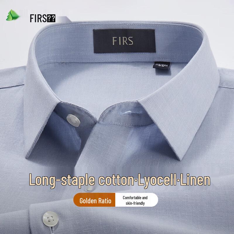 

FIRS Men s Long Sleeve Cotton Lyocell Linen Blend Shirt 40