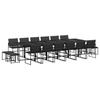 VidaXL Ensemble à manger de jardin avec coussins 17 pcs noir textilène, ensemble à manger d'extérieur, meuble à manger 3295087