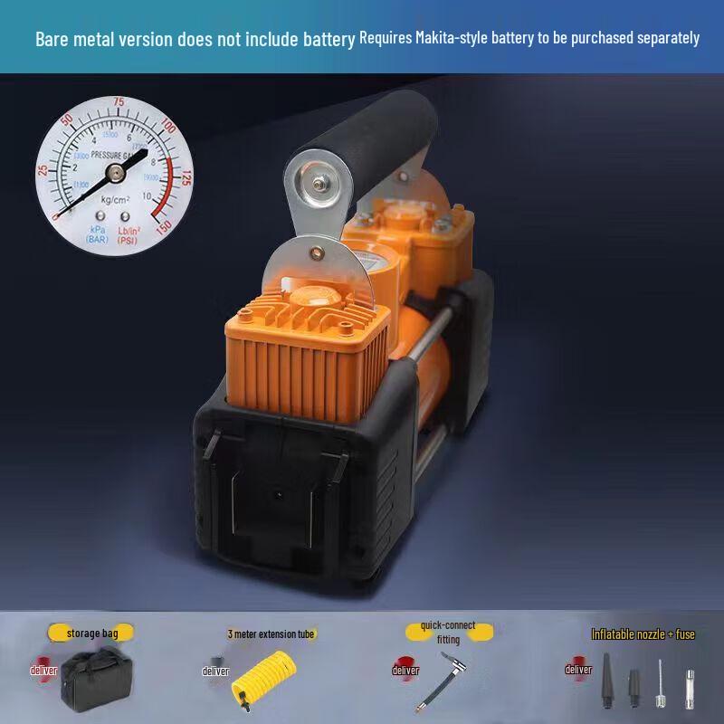 Portable Dual-Cylinder Wireless Car Tire Inflator CN plug (adapter included)