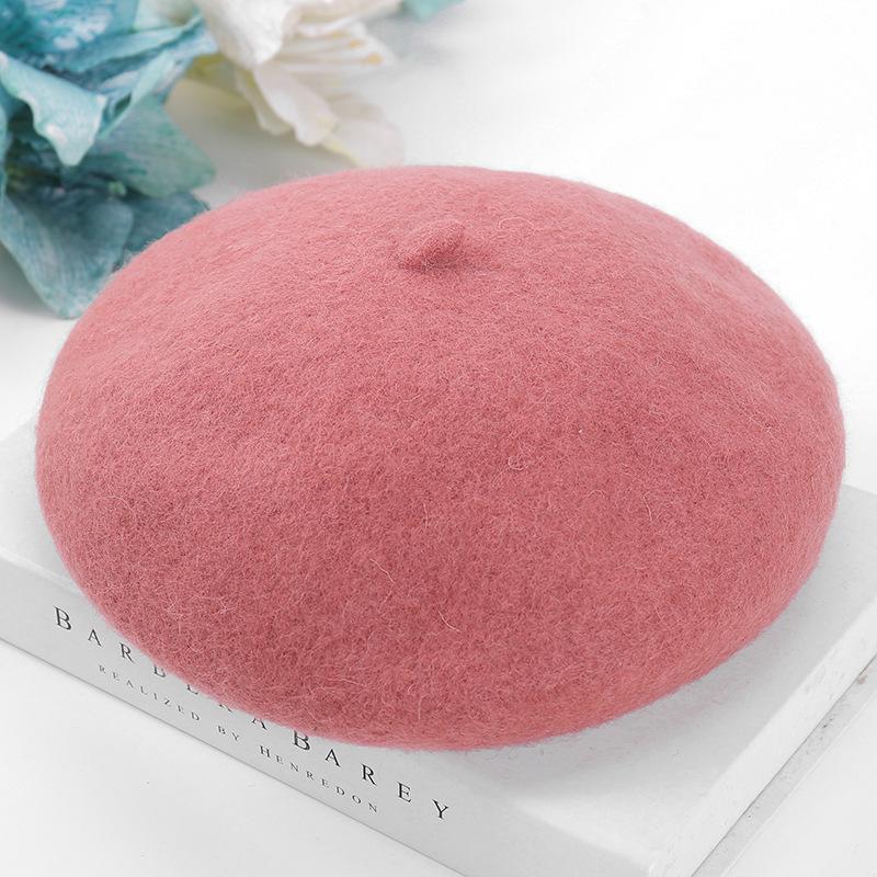 Autumn and Winter Women's Wool Woolen Beret Student Art Painter Hat Pumpkin Hat