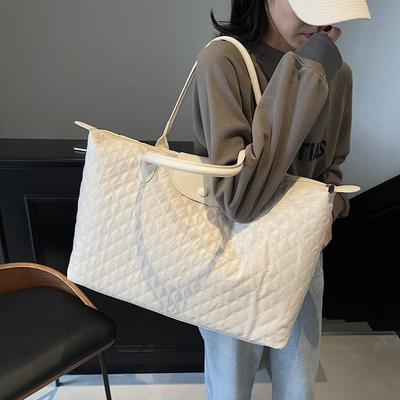 Women's Large-capacity Diamond Hand Luggage Bag for Daily Travel, Simple and Versatile Sports and Fitness Bag