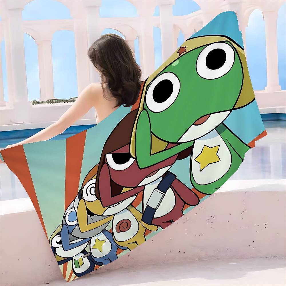 Keroro Frog Cool Gunsou Sergeant Beach Towel Colorful Bath Towels Microfiber Quick Dry Sand Free Beach Yoga Spa Gym Pool