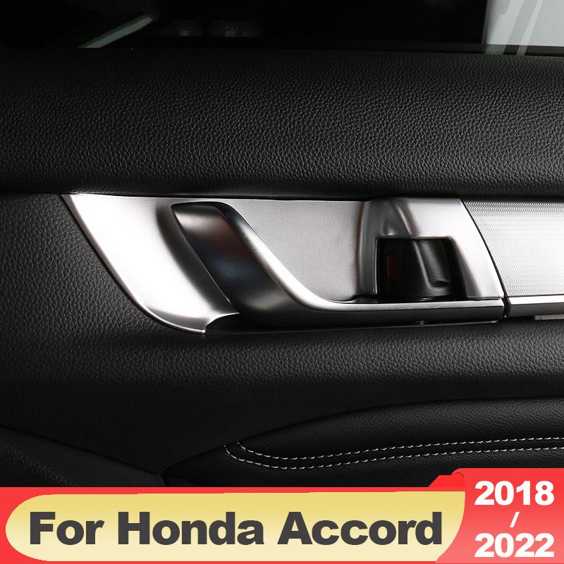 Car Accessories For Honda Accord X 10th 2018    2022 Hybrid ABS Carbon Fiber Door Handle Bowl Cover Trim Stickers