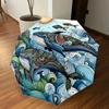 1PC Whale Ocean Automatic Open/Close Umbrella with Windproof, 8-Rib Sturdy Canopy, Durable Ribs, Fashionable Design, Outdoor Accessory, Fun Prin, Holi