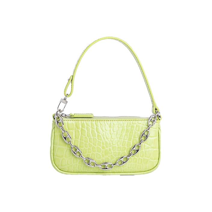 

By Far Mini Rachel Textured Chain Leather Underarm Handbag Shoulder Bag Women handbags Matcha-Green 21CRMIRAMTCDSMA Basic Set (Bag+Dust Bag)