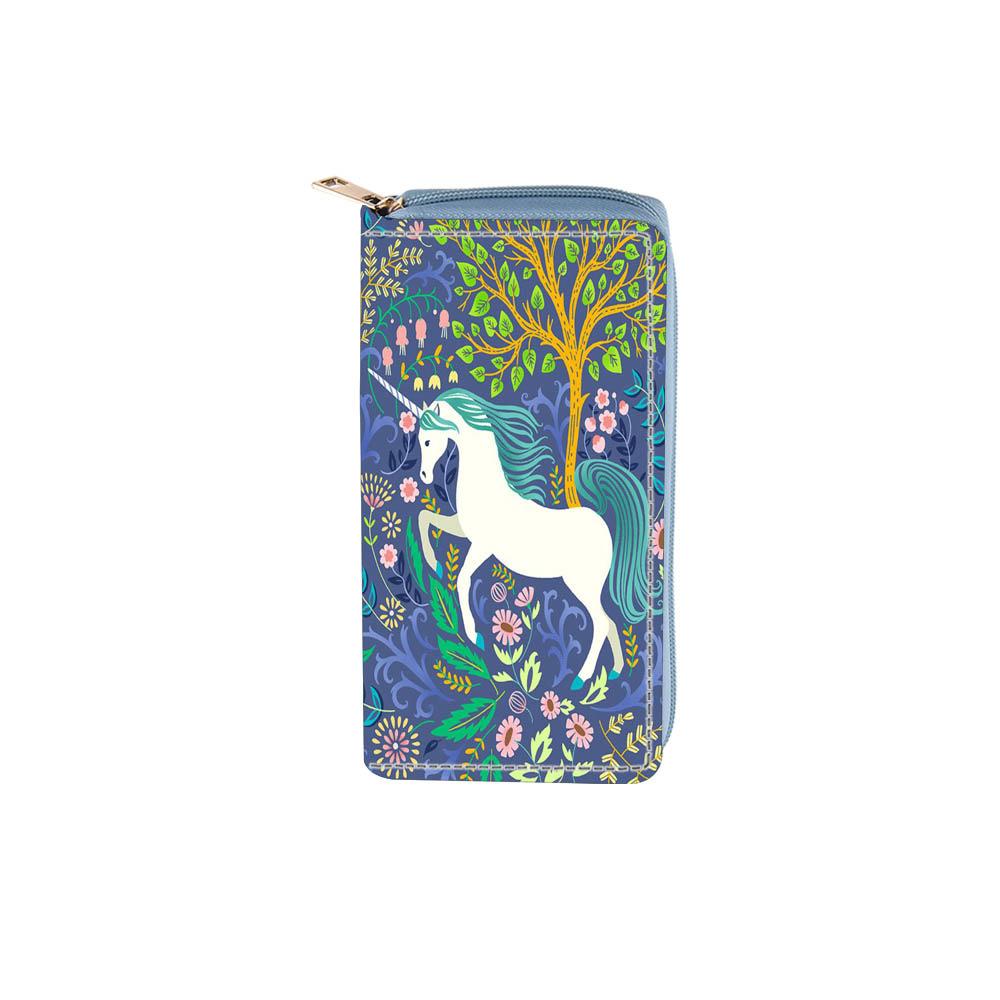 

Мультяшный кошелек на длинной молнии с единорогом и медведем, кошелек-клатч с мороженым