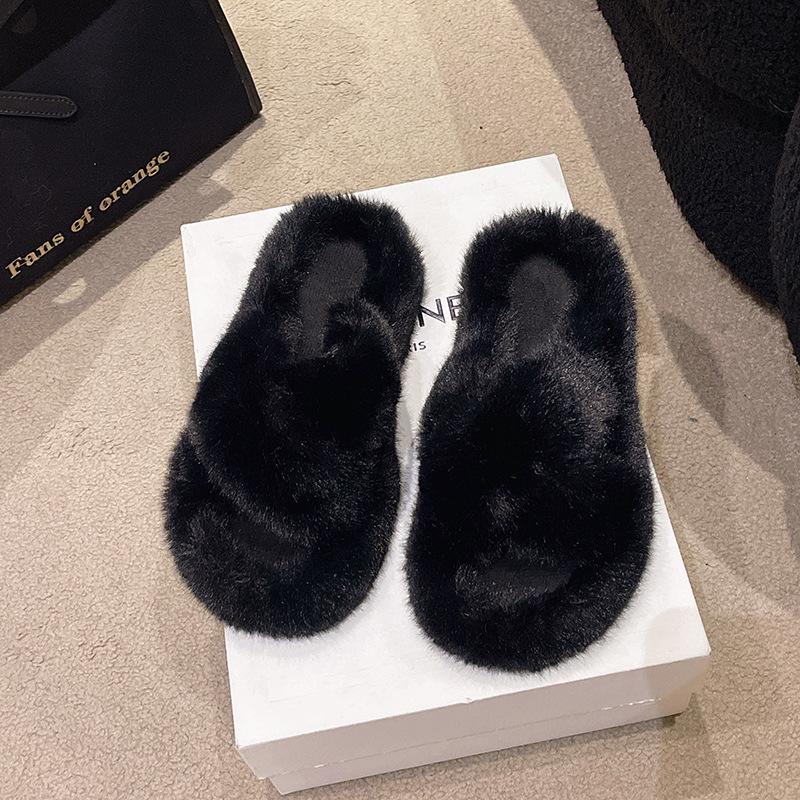 

Пушистые тапочки на толстой подошве с увеличением роста для женщин, милые нескользящие тапочки на мягкой подошве-маффин, высококлассные ленивые домашние тапочки с перекрещенным верхом 35