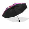 1 Stück Outdoor-Schirm mit Anime-Print - Automatisches Öffnen/Schließen, Tragbares 3-fach faltbares Design, 8-Speichen-Eisenrahmen - Perfektes Geschenk für Fans, Reisende, E