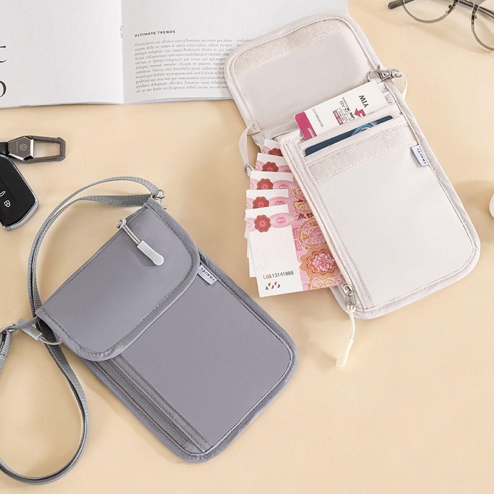 Wasserdichte Reisepasshülle Verstellbarer Riemen RFID-blockierende Halsbörse Mehrere Taschen Anti-Diebstahl Hängebeutel für den Hals
