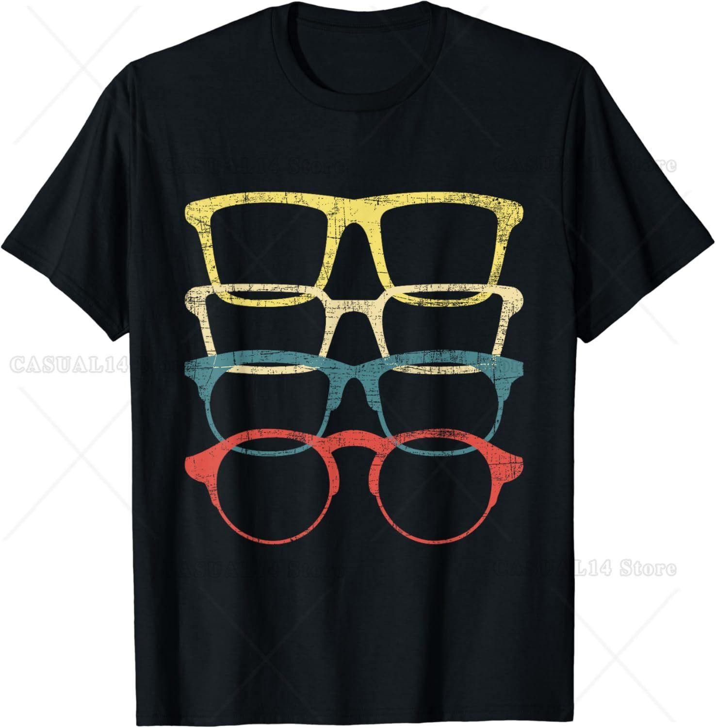 

Colorful Retro Eyeglasses Optometrist Ophthalmologist Eye Doctor T-Shirt for Men Women Teen Outdoor Short Sleeve 5XL різнокольоровий