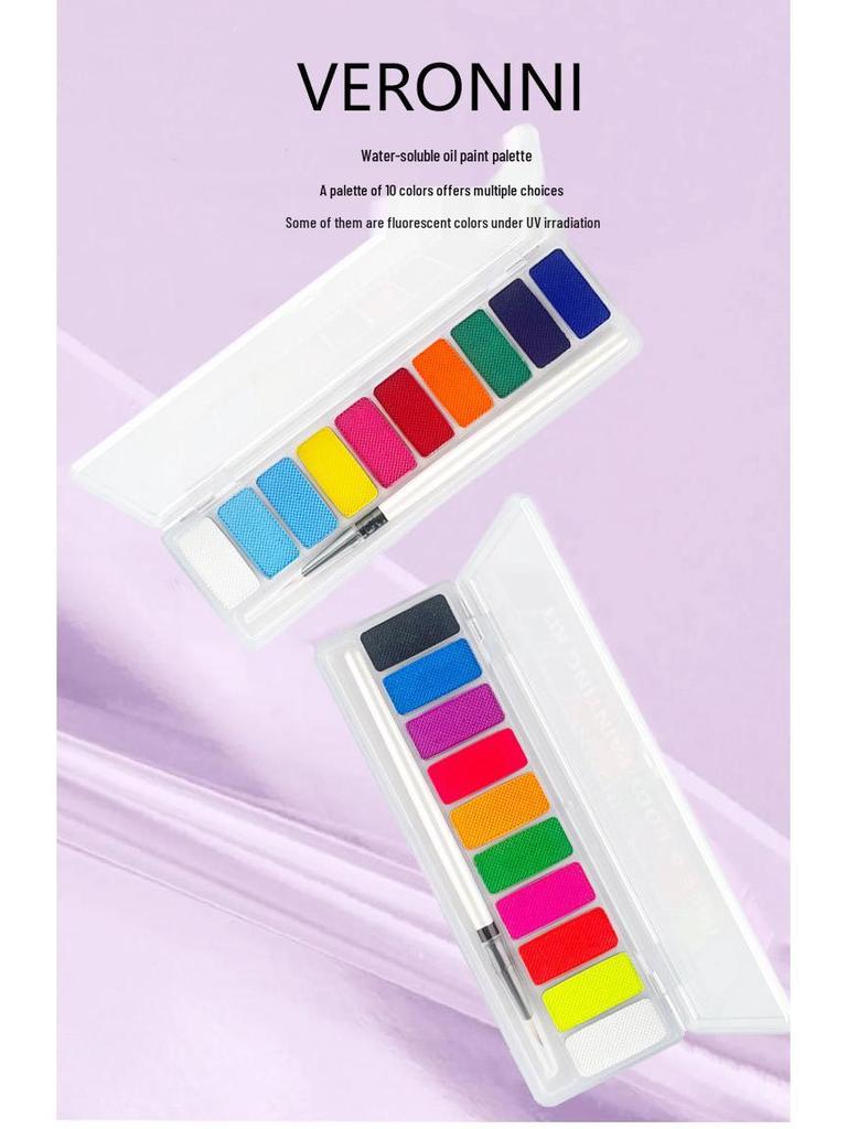 12 Fluorescent Colors Water-Soluble Body & Face Paint for Opera & World Cup Fans