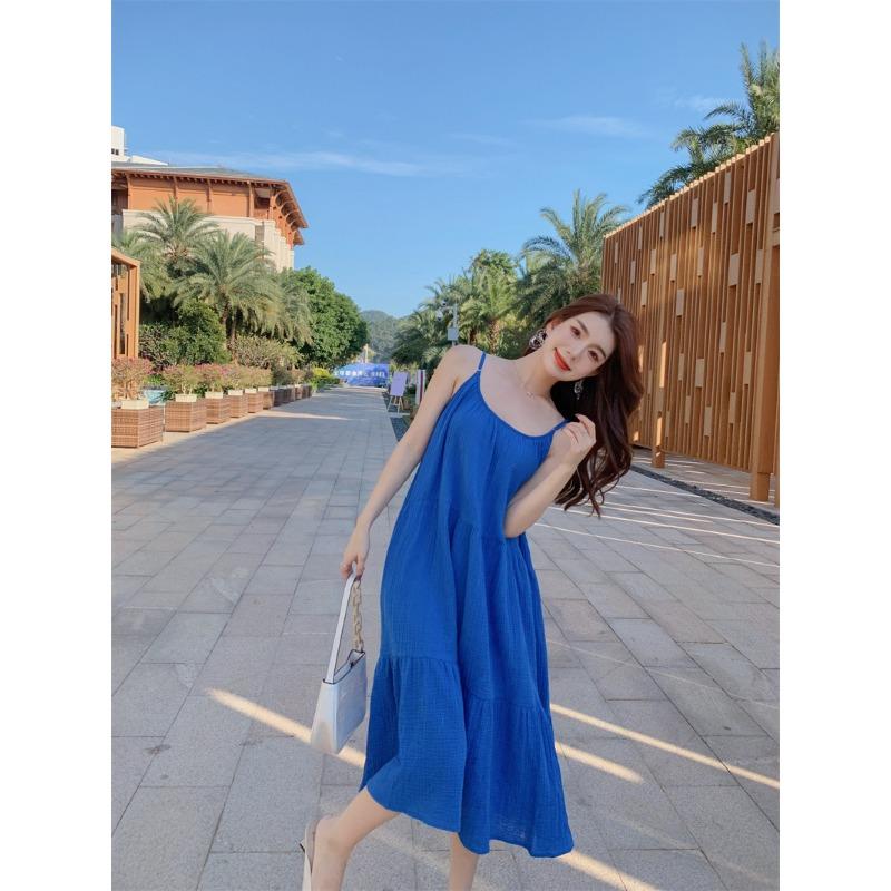 Women's Summer Halter Seaside Holiday Long Dresses